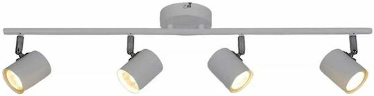 Eko Light Spot mit 4 Lichtern und mit Fassung GU10 in Weiß Farbe