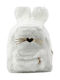 Children's Plush Fur Backpack Rabbit Ears Nose Whiskers White 3l 22cm