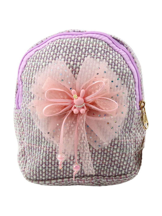 Children's Woven Backpack Bow Bunny Purple 21cm 2l