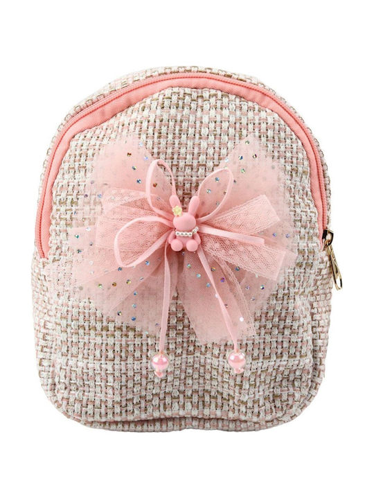 Children's Woven Backpack Bow Bunny Pink 21cm 2l