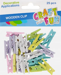 Decorative Wooden Clips Pastel 25 Pieces 2.5 12/14