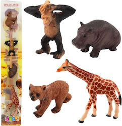 Set Mini Figures Wild Animals Chimpanzee Giraffe 6-9cm 4pcs