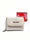 Small Leather Women's Wallet Classic with RFID Silver