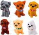 Set Figurine Cățeluș Drăguț Cauciuc 8cm 6 Bucăți Lean Toys