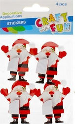 Craft With Fun Decorațiuni Autocolante Moș Crăciun 4 Bucăți CF 12/144 14128008 5908275175711