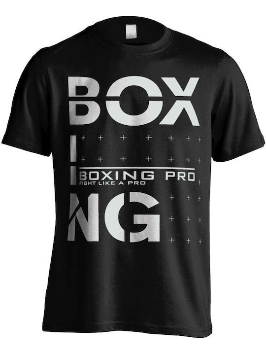 Boxing Pro Herren Kurzärmlig T-Shirt für Boxen Schwarz
