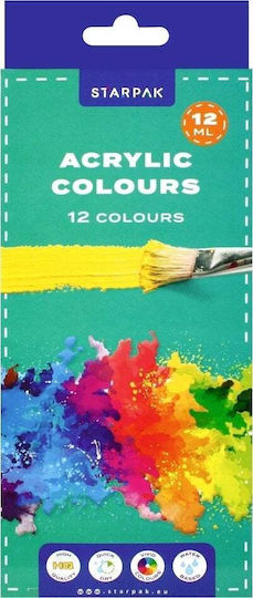 Starpak Acrylfarben 12 Farben 12ml Röhrchen Stk Pud 10/60