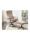 Berwyn 2862 Relax Swivel Armchair with Footstool Brown 44x48x42cm