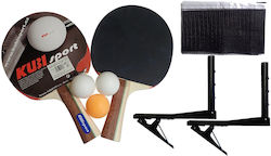 Kubisport 3-in-1 Tischtennisschläger Bälle Netz Satz