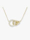 Necklace Double from Gold Plated Silver with Zircon