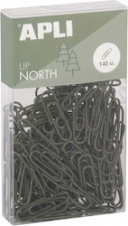 Apli Up North Round Paper Clips 28mm 140pcs Box Hanger Khaki
