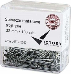 Victory Office Product Victory Office Office Clips 22mm 100 Τεμ Τριγωνικο Πλαστικο Δοχειο