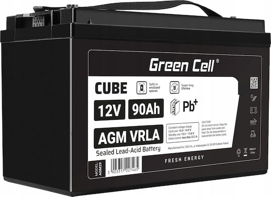Green Cell Μπαταρία UPS με Χωρητικότητα 90Ah και Τάση 12V 1τμχ