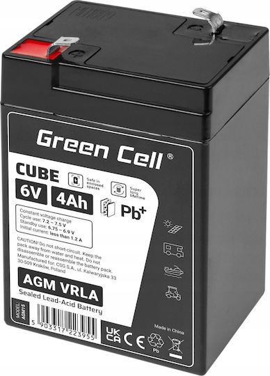Green Cell Μπαταρία UPS με Χωρητικότητα 4Ah και Τάση 6V 1τμχ