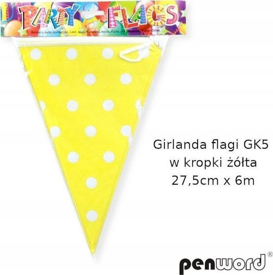 Teka Girlande Flaggen Gelbe Punkte 27.5cmx6m