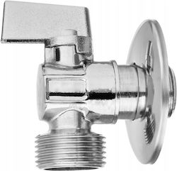 Invena Ball Shut-off Valve Metal Handle Faucet Bottom Flush Washing Machine 1 2"x3 8" Chrome Zw-11-010-c