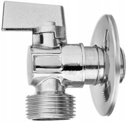Invena Ball Shut-Off Valve Metal Handle Faucet Bottom Flush Washing Machine 1 2"x3 8" Chrome Zw-11-W10-C