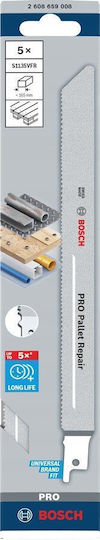 Bosch Jig Saw Blade Pro Pallet Repair S1135vfr 1.25 X 19 X 225mm 5 Pieces
