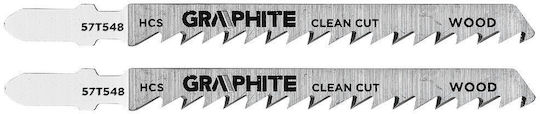 Jigsaw Blades 6 TPI HCS T-Shank 2 Pieces Clean Cut