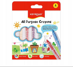 Keyroad Crayons All Surfaces Washable 6 Pcs Color Mix