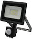 Lumax Водоустойчив LED Прожектор 20W с Motion Sensor IP65