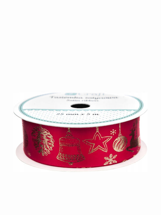 DP Craft Christmas Ribbon Red 2.5x500cm 1pc
