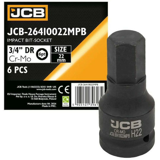 Jcb Ключови Гайки С Връх Бит За Удар 3/4" 22мм 6-Гранен