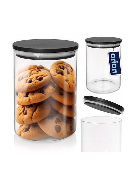 Orion Vase General Use with Lid Glass Transparent 600ml