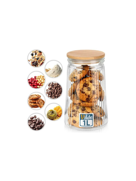 Vilde Vase General Use with Lid Glass Transparent 1000ml