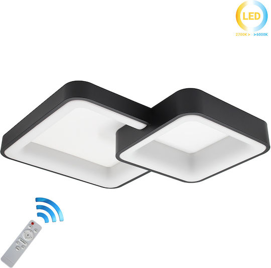 Keskor Plafonieră de Tavan 65buc Neagră cu LED Integrat