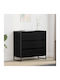 Συρταριέρα Κρεβατοκάμαρας Black Beech, Black 79x36x75.5cm