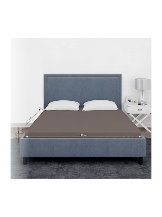 Domoletti Bettlaken Doppelter mit Gummiband 140x200+25cm. Taupe