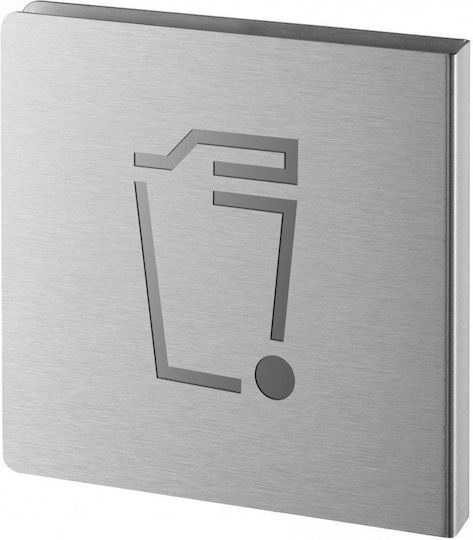 Πινακίδα Σήμανσης Κάδου Απορριμμάτων 120x120 Mm Ανοξείδωτη Αυτοκόλλητο Thirard 00162387