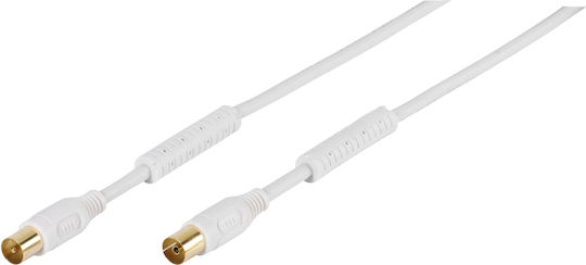 Vivanco Καλώδιο Κεραίας Coax male - Coax female Λευκό 7.5m 1τμχ