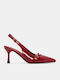 Pumps mit Riemchen Burgundisch