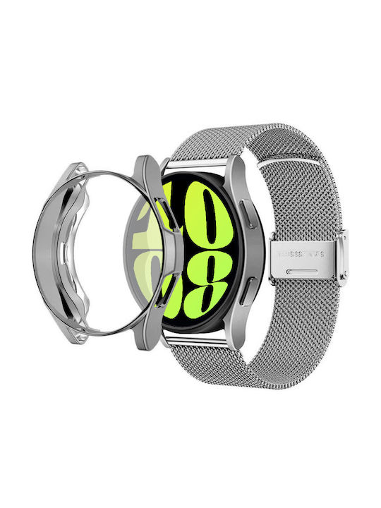 Tragbare Hüllen + Schutzfolie Für Samsung Galaxy Watch6 40mm Silber