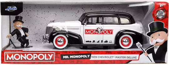 Jada 1:24 Scale Chevrolet Master Deluxe 1939 Metal Car Set Mr Monopoly Figure