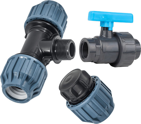 Elysee Fitting Set Male Thread Tee Female Thread Valve Plug F20x1/2 39 Pieces