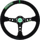 MTuning Suet Car Steering Wheel with 35cm Diameter Black