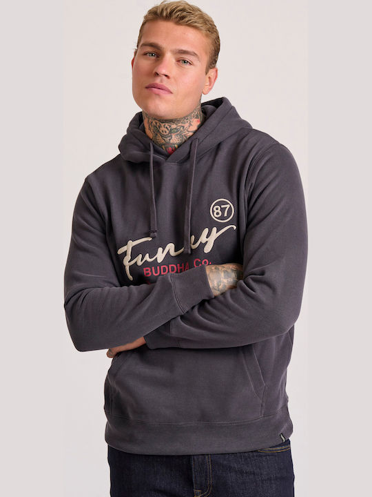 Funky Buddha Sweatshirt with Hood Gray