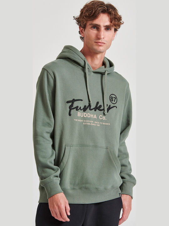 Funky Buddha Sweatshirt with Hood Green