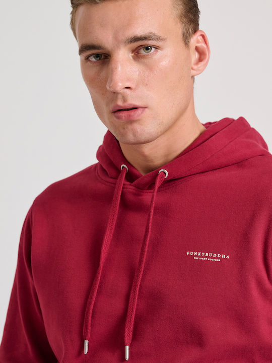 Funky Buddha Sweatshirt with Hood Burgundy