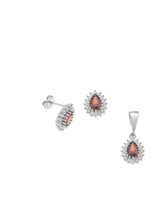 Senza Set mit Ohrringe & Anhänger aus Silber