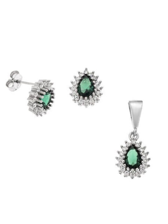 Senza Set mit Ohrringe & Anhänger aus Silber
