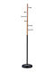 Pakketo Metallic Coat Rack Black Velvet-Black Metal Serea 30x30x175cm