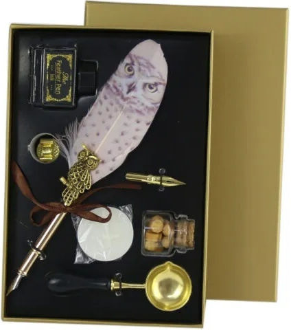 Set Papetărie Bufniță Vintage Auriu În Cutie Auriu 7 Bucăți Auriu