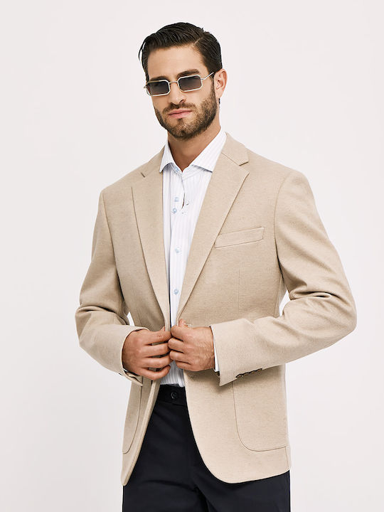 Men's Winter Suit Jacket Slim Fit Beige
