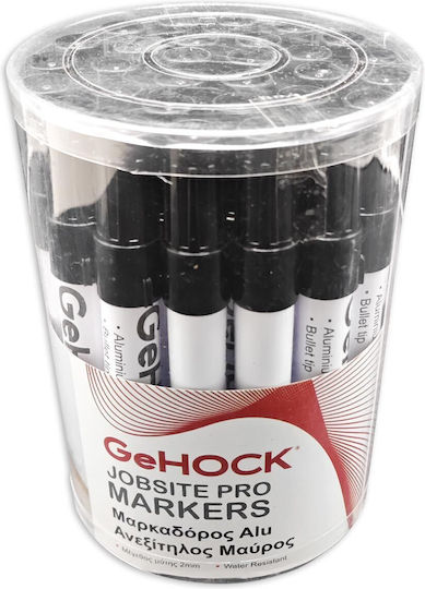 GeHock Ανεξίτηλοι Μαρκαδόροι Μαύρος 2mm Σετ 30τμχ