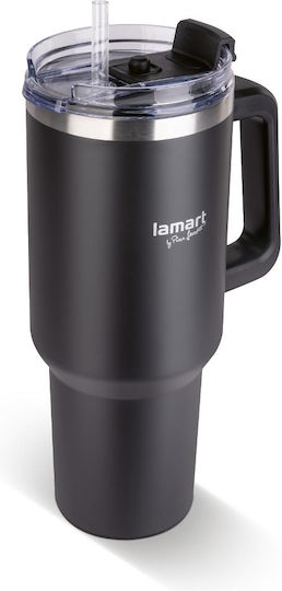 Lamart Glass Thermos Stainless Steel / Plastic 1.2lt Black