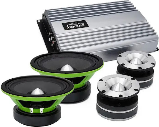 Auto-Audio-Hochtöner Set 2 Tweeter 2 Lautsprecher & 4-Kanal Verstärker 3200w